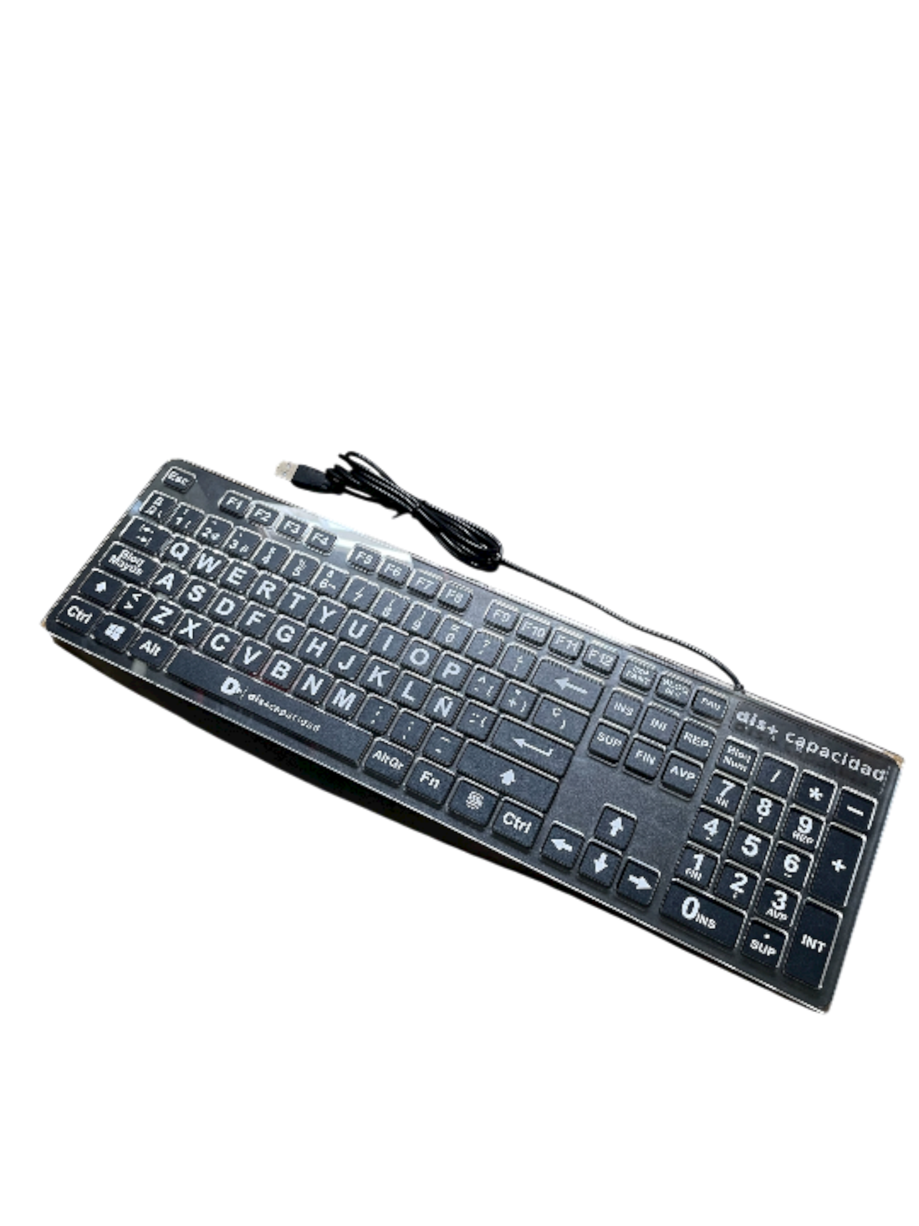 Teclado con caracteres ampliados